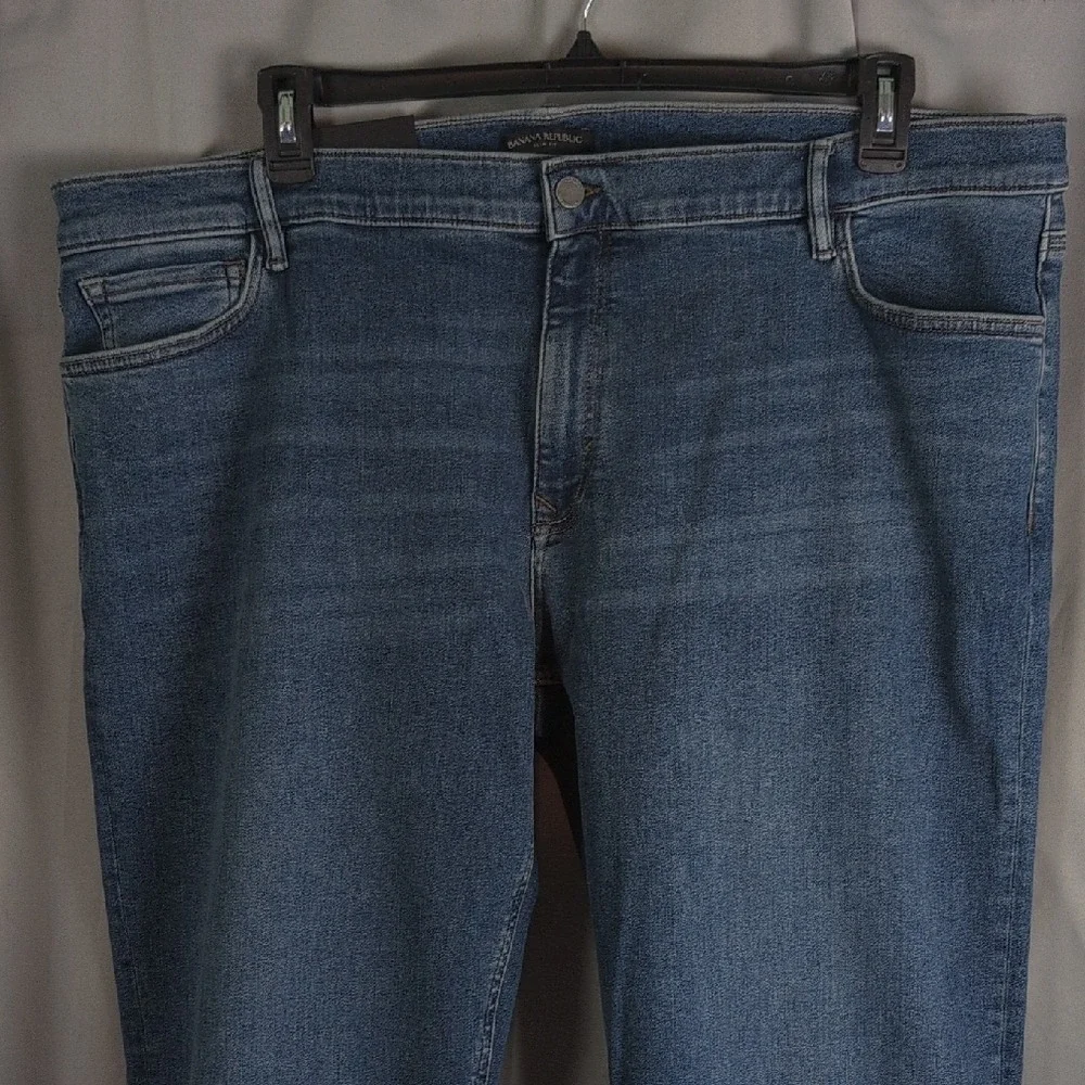Banana Republic‎ Slim Fit 44x34 Mens Mid Rise Jeans Blue Wash Denim New